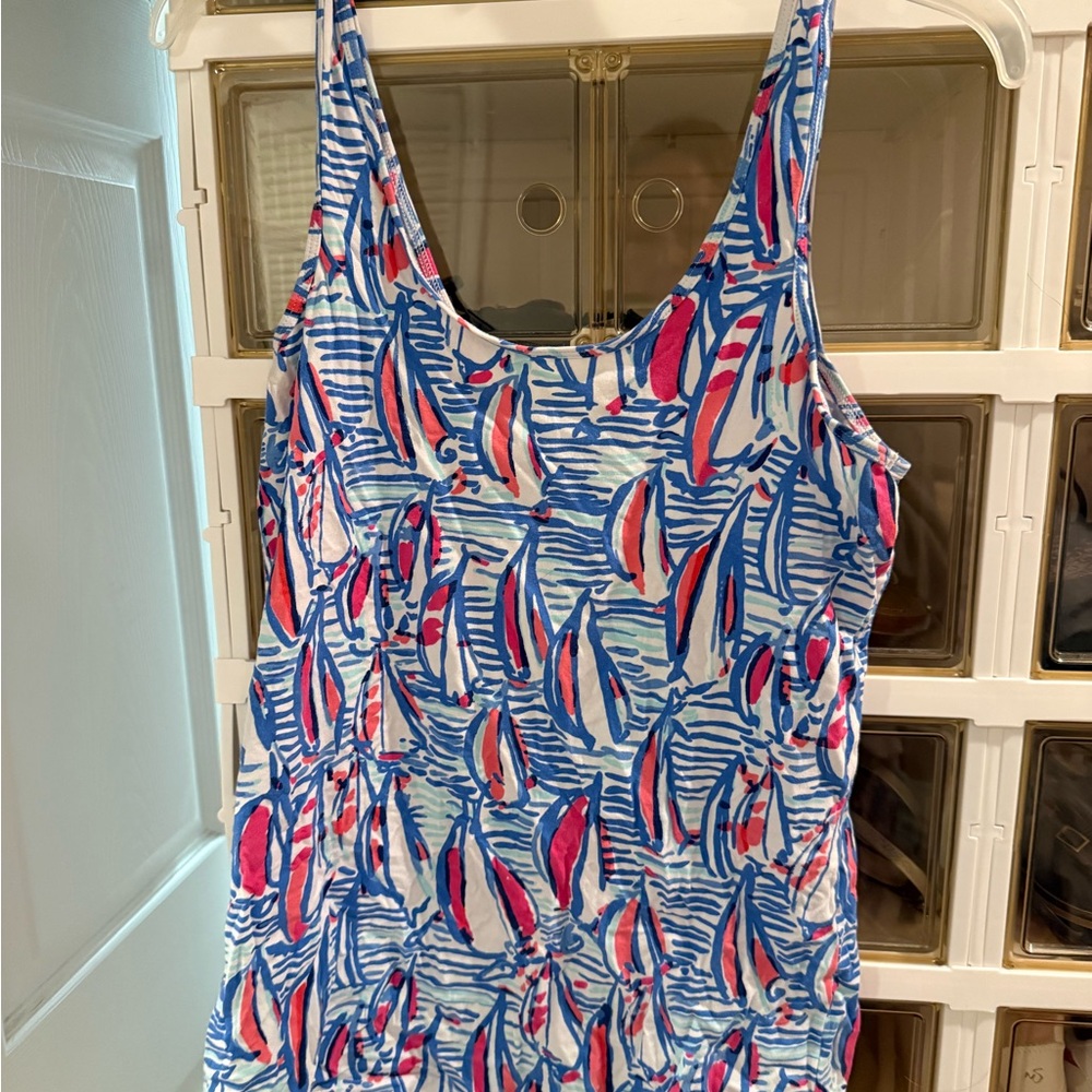 Lilly Pulitzer , red right return pattern size large tank top